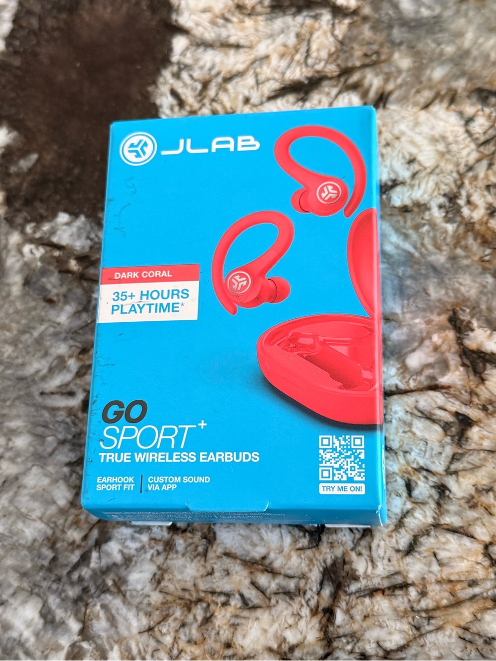 JLab Go Sport+ True Wireless Earbuds — Dark Coral